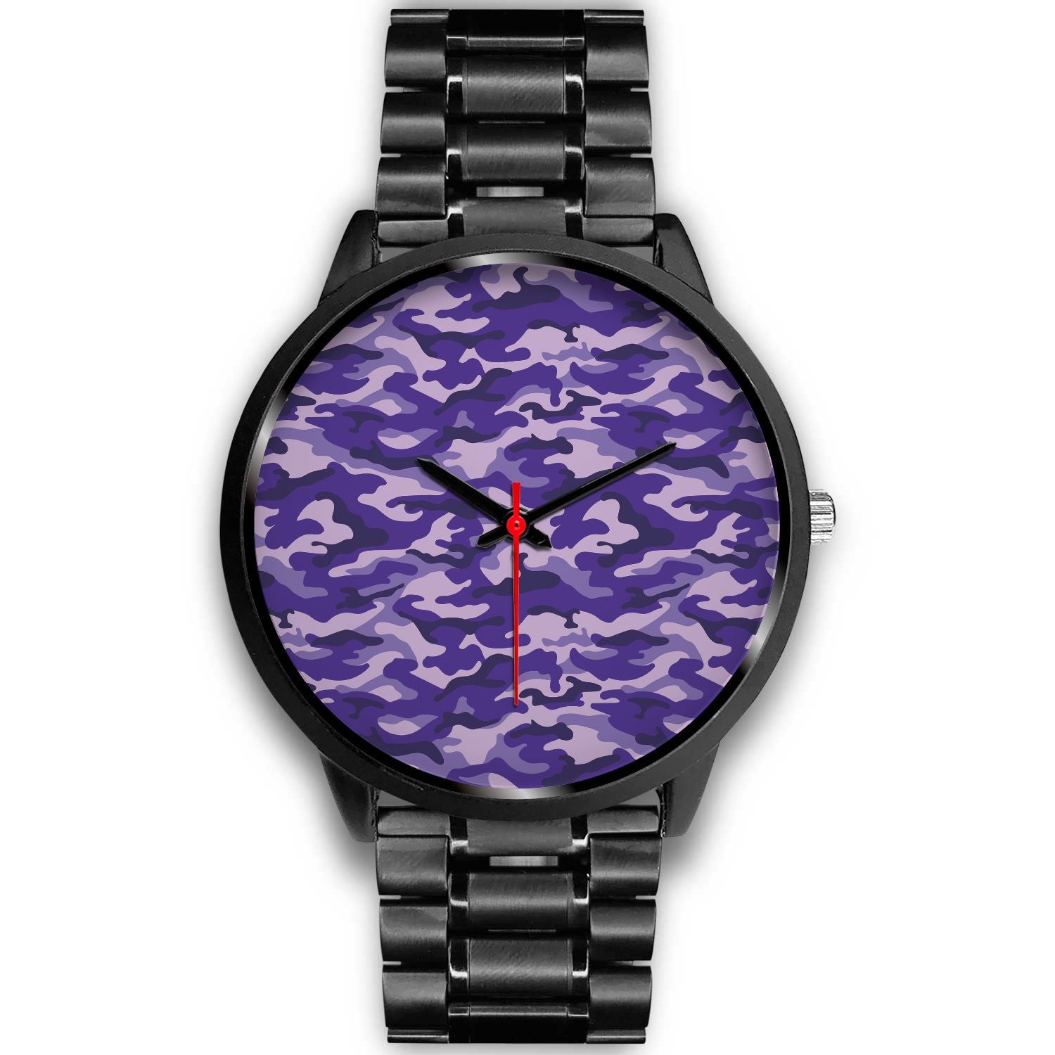 Purple Camouflage Print Black Watch