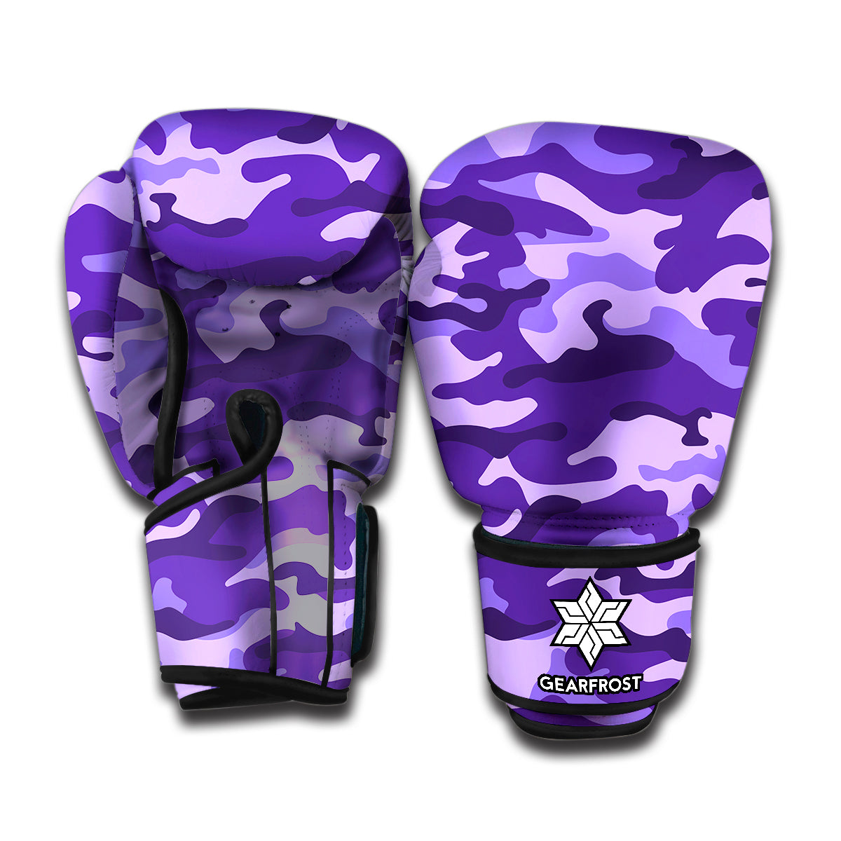 Purple Camouflage Print Boxing Gloves