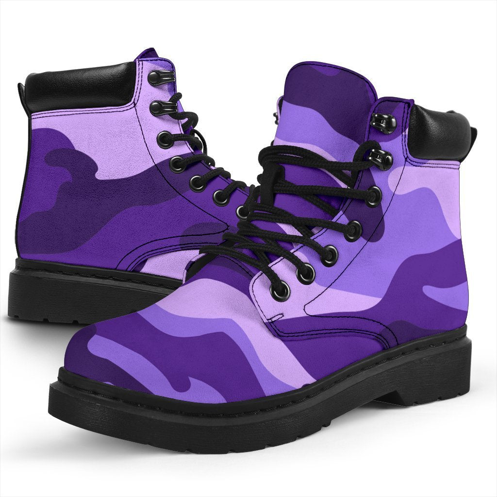 Purple Camouflage Print Classic Boots