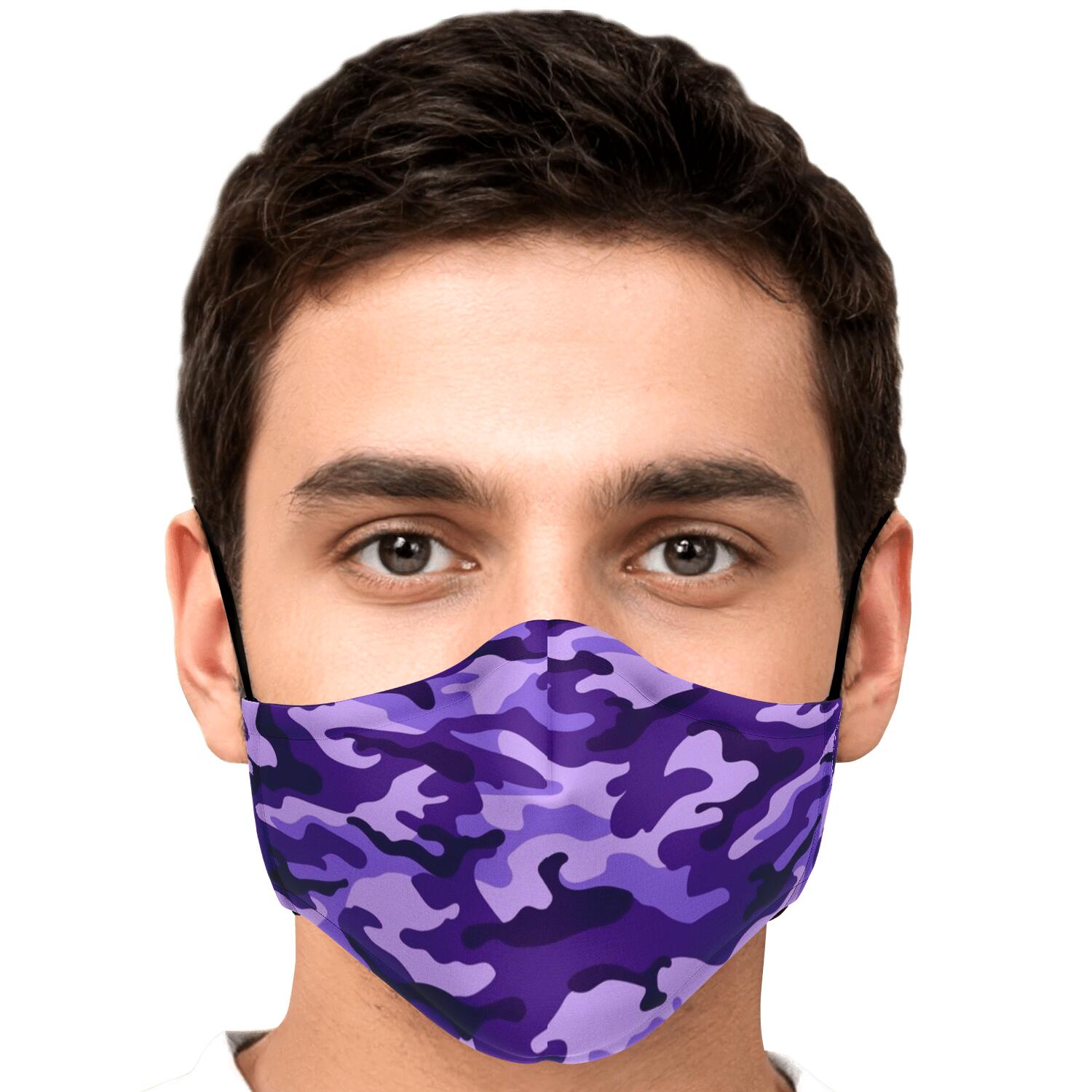 Purple Camouflage Print Face Mask