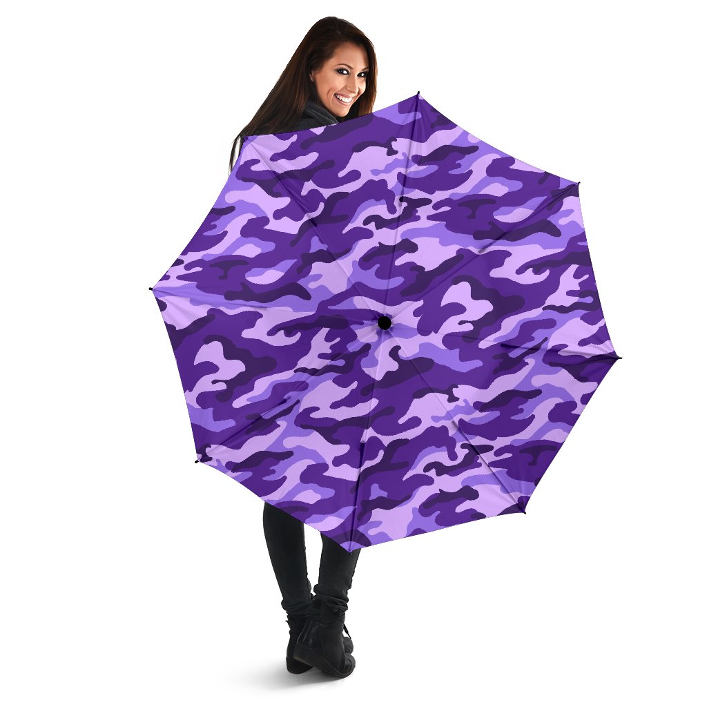 Purple Camouflage Print Foldable Umbrella