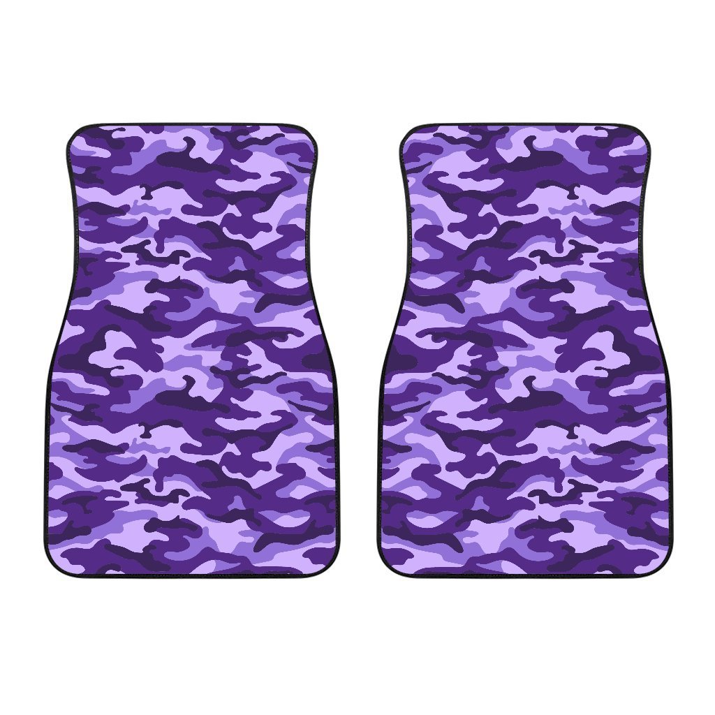 Purple Camouflage Print Front Car Floor Mats