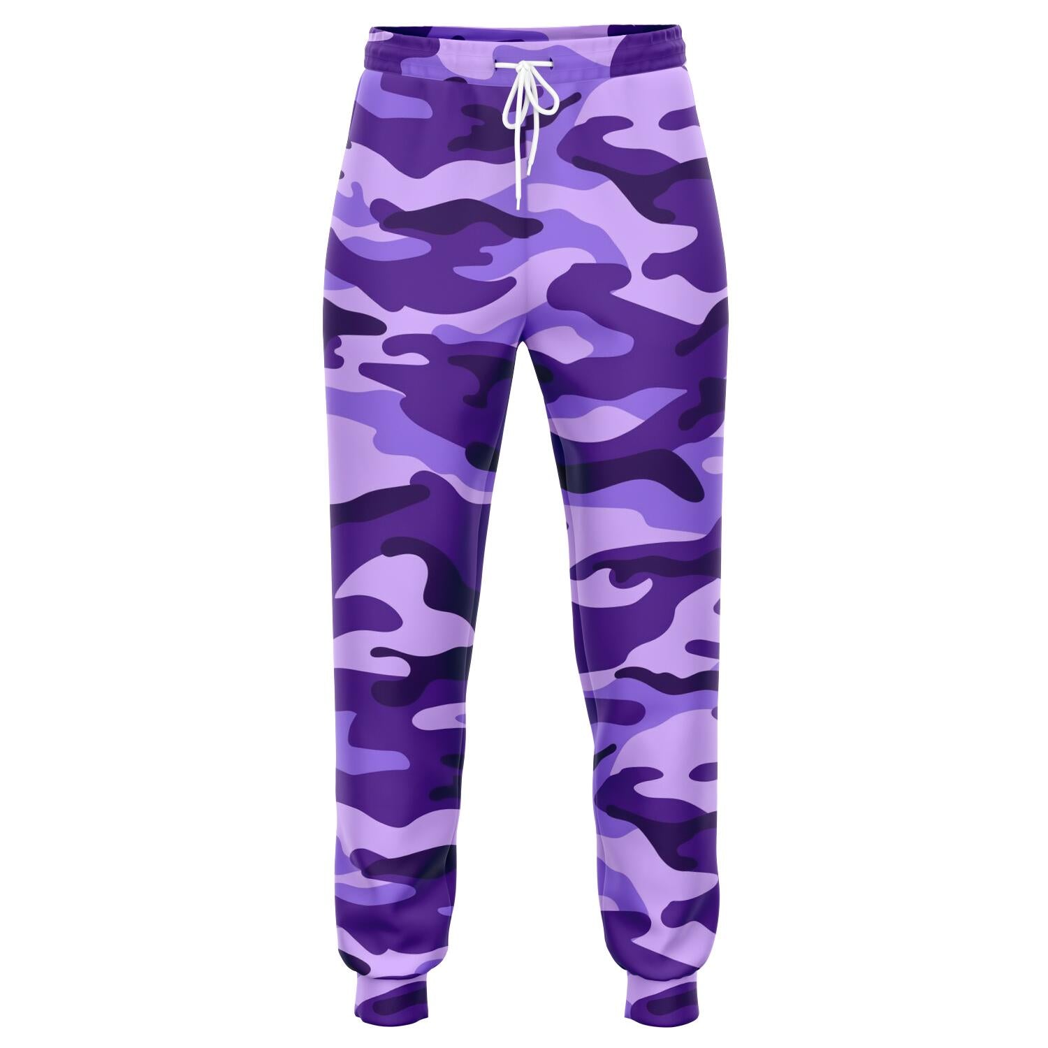 Purple Camouflage Print Jogger Pants