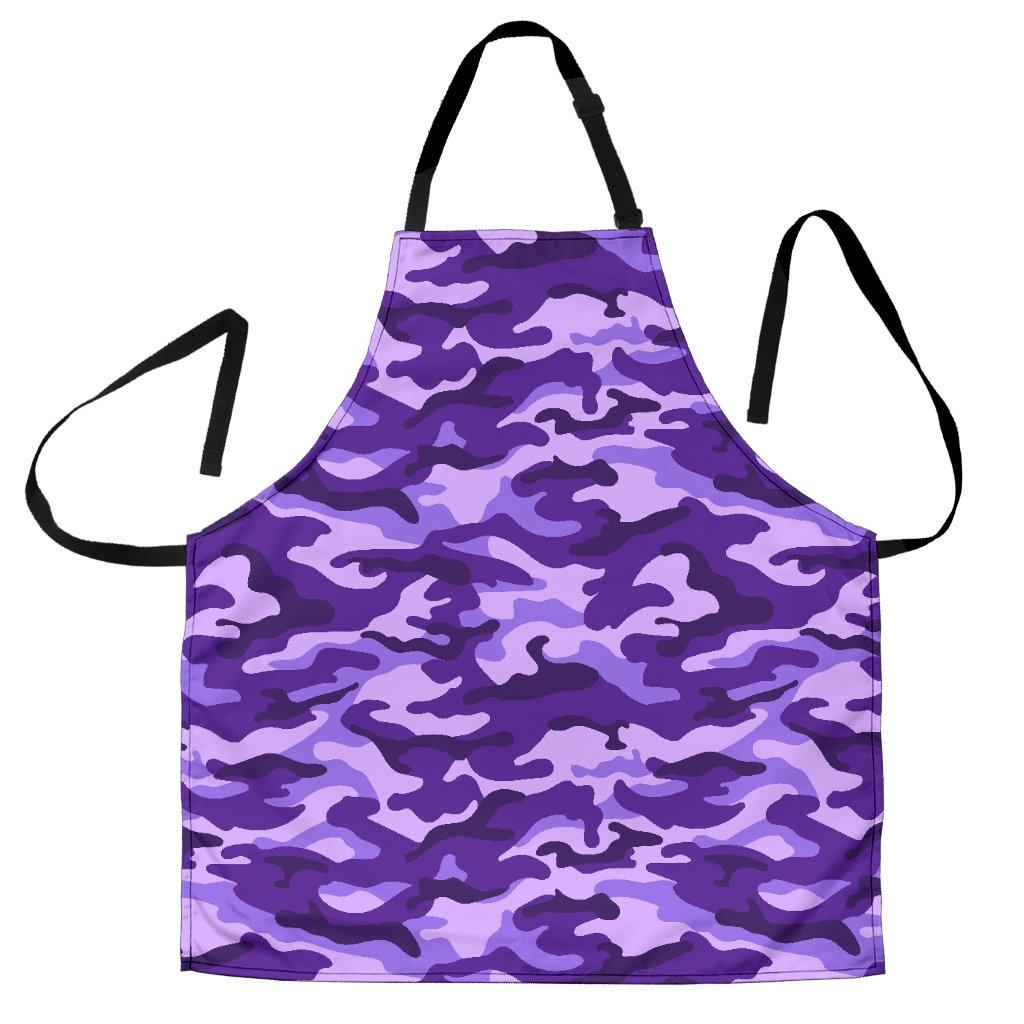 Purple Camouflage Print Men's Apron