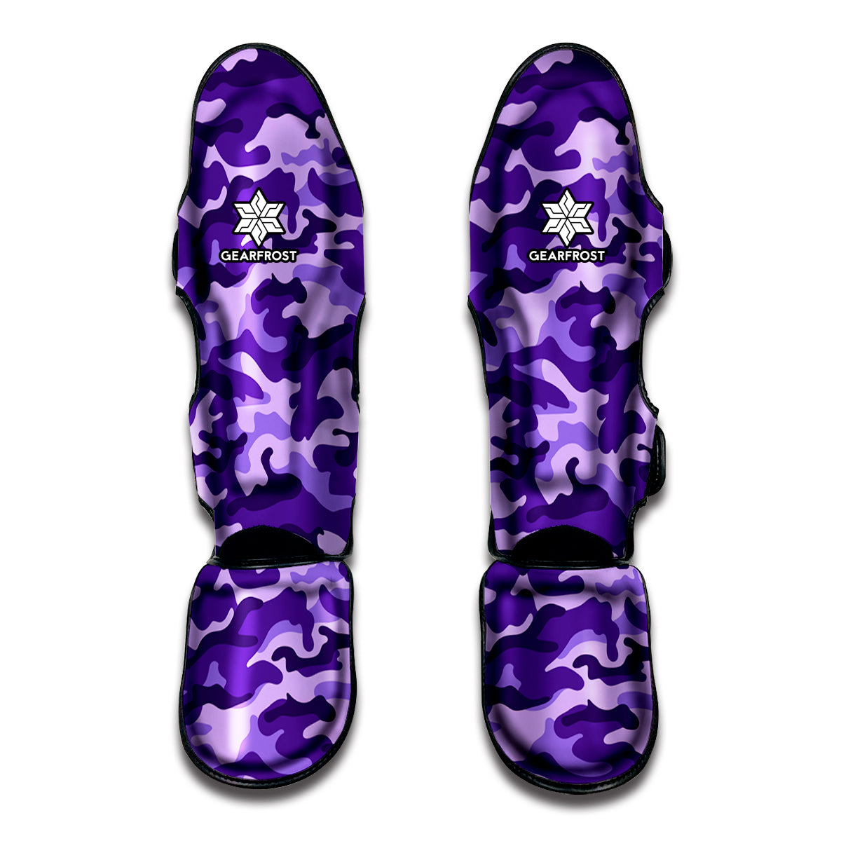 Purple Camouflage Print Muay Thai Shin Guards