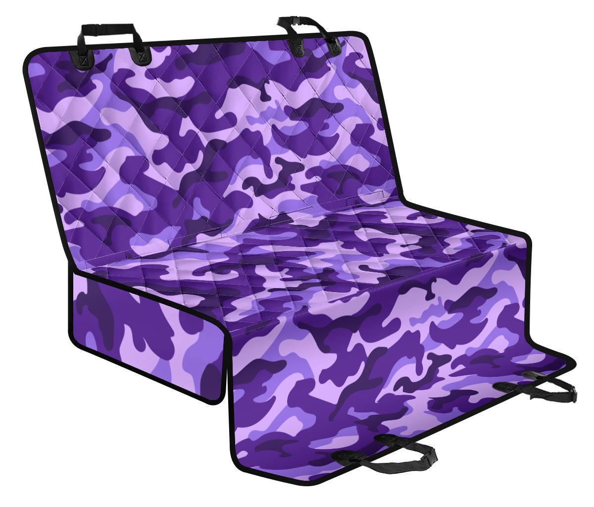 Purple Camouflage Print Pet Car Back Seat Cover