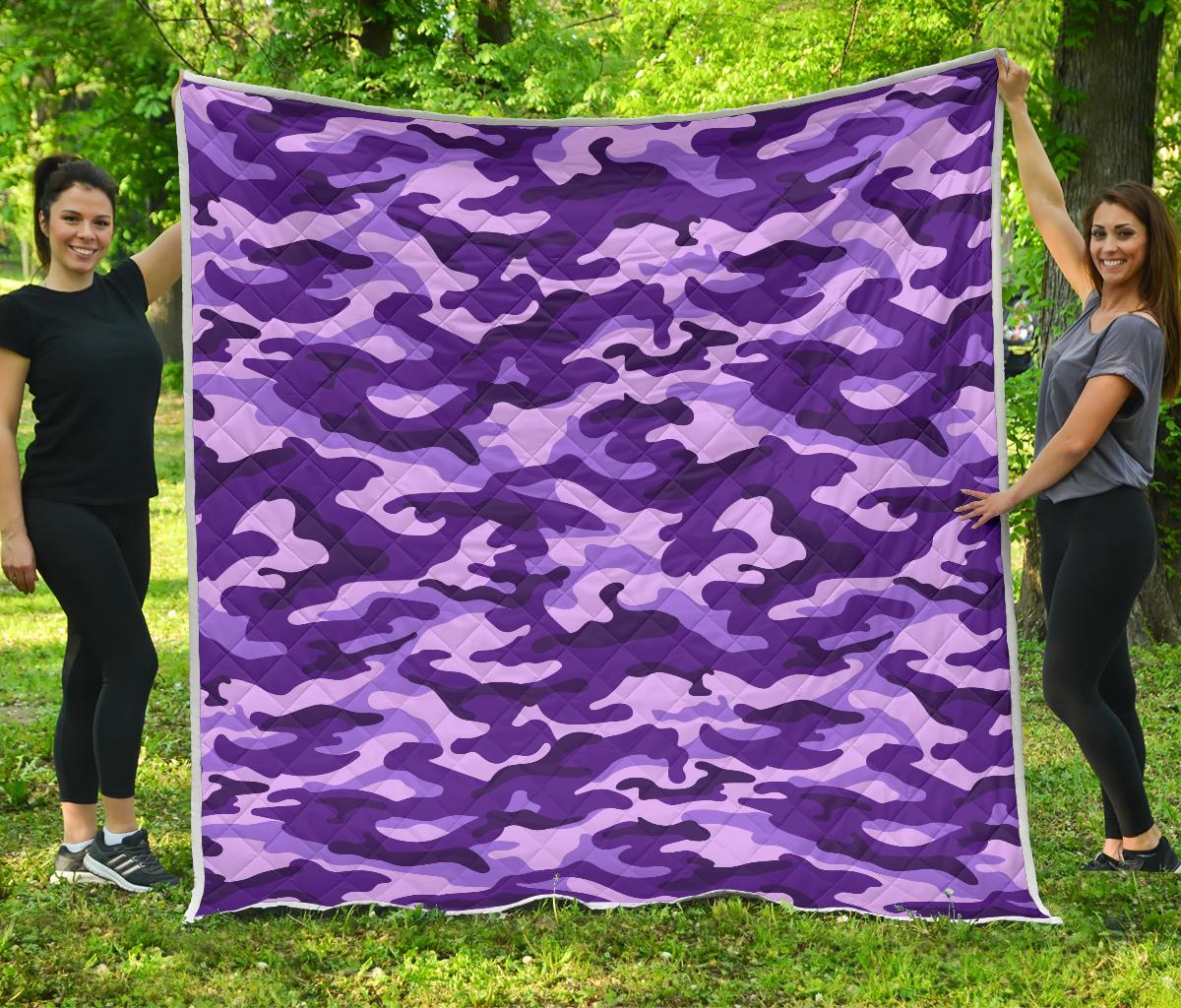 Purple Camouflage Print Quilt