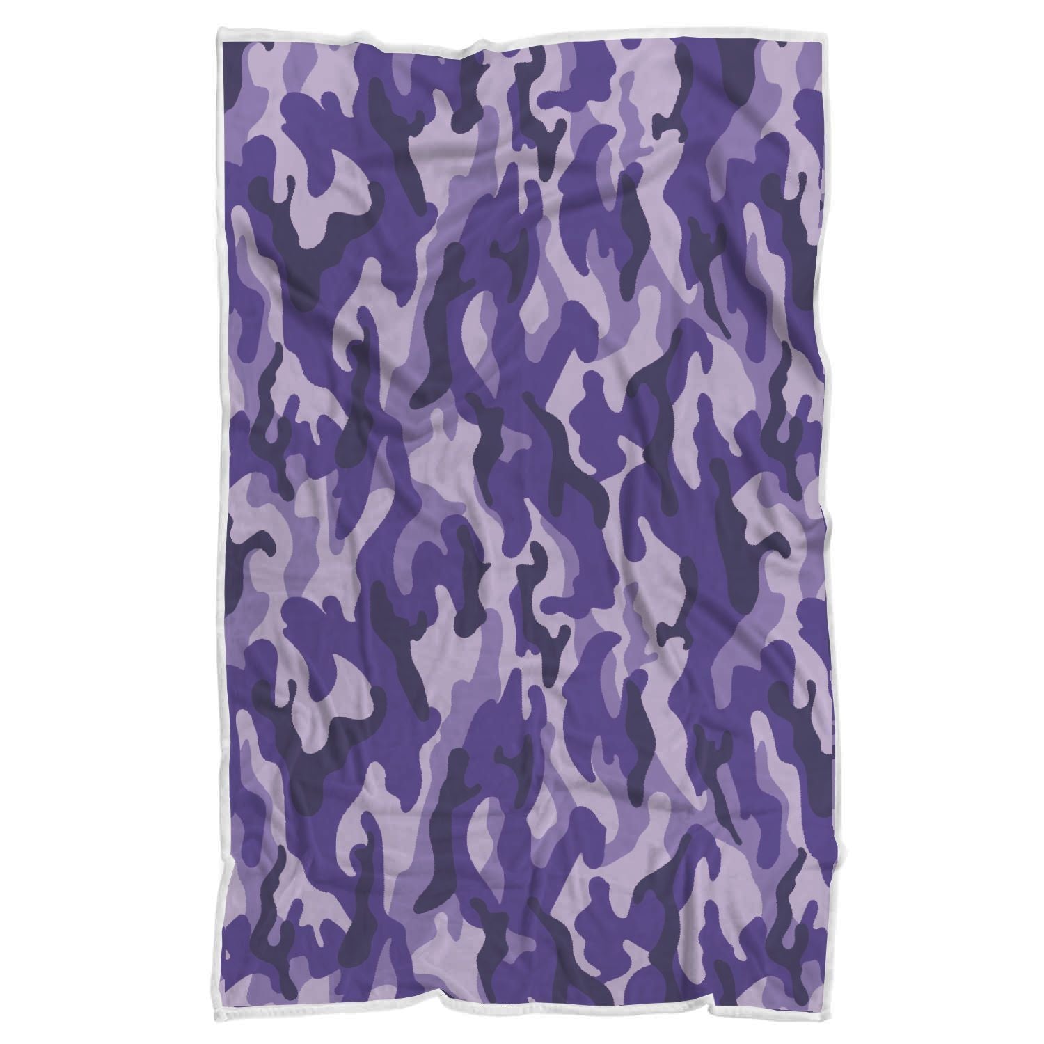 Purple Camouflage Print Sherpa Blanket