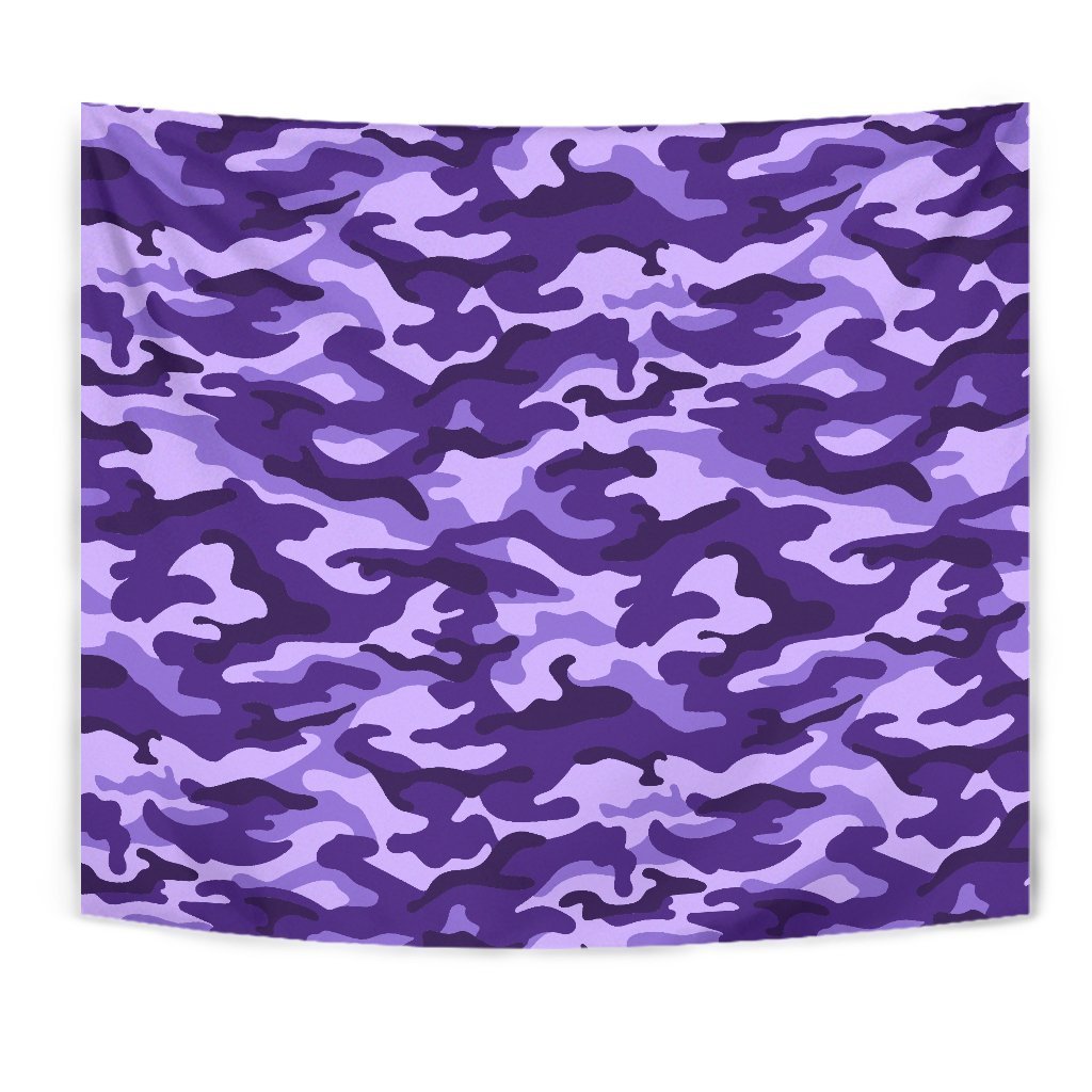 Purple Camouflage Print Wall Tapestry