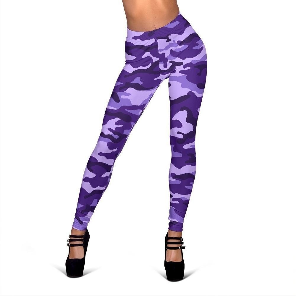 Purple Camouflage Print Women's Leggings