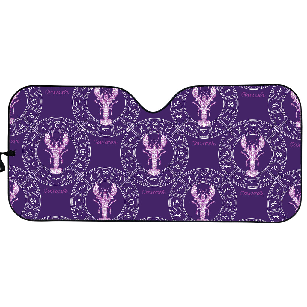 Purple Cancer Zodiac Pattern Print Car Sun Shade