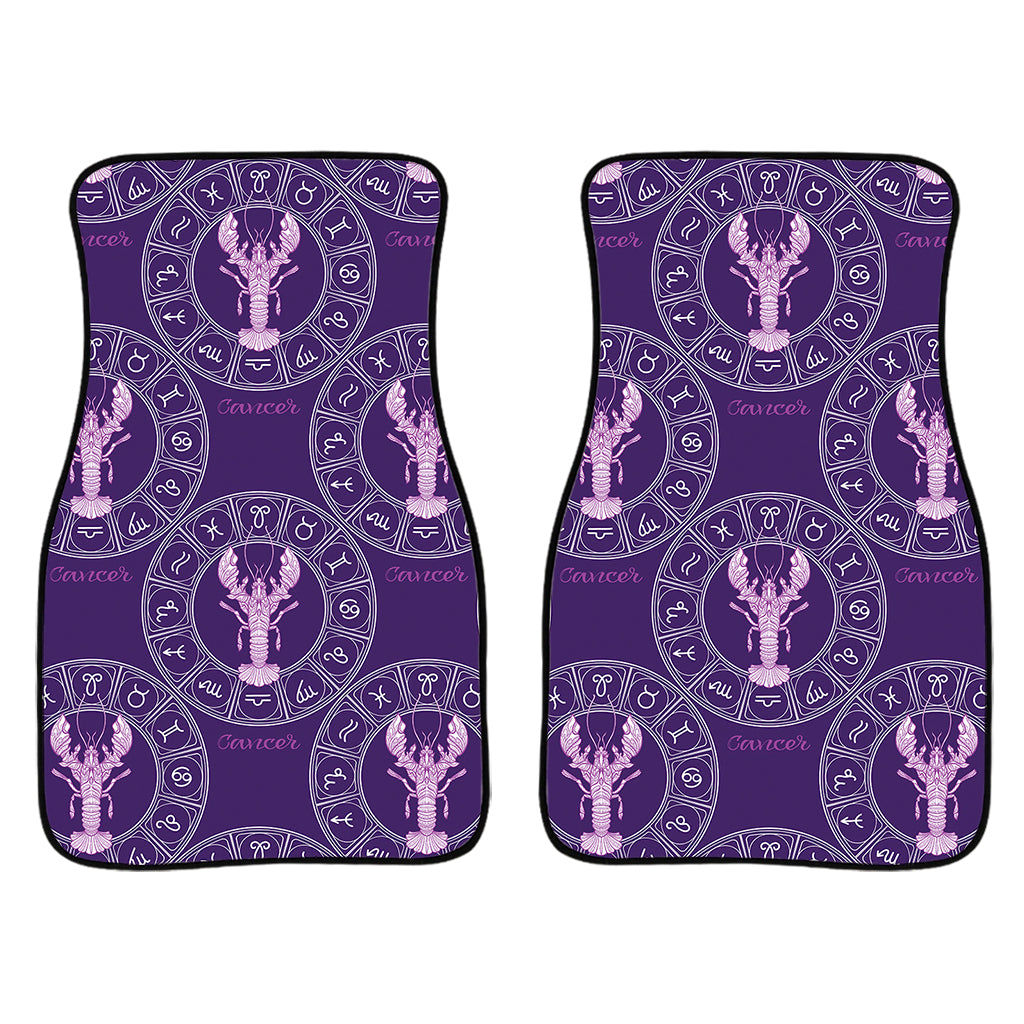 Purple Cancer Zodiac Pattern Print Front Car Floor Mats