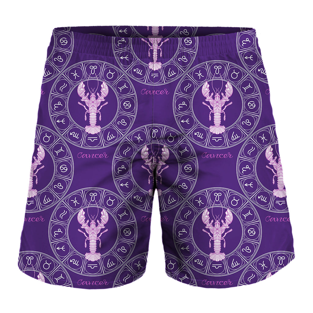 Purple Cancer Zodiac Pattern Print Men's Shorts