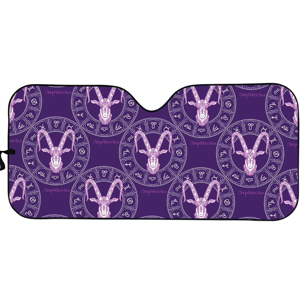 Purple Capricorn Zodiac Pattern Print Car Sun Shade