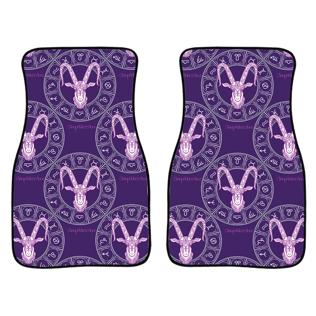 Purple Capricorn Zodiac Pattern Print Front Car Floor Mats