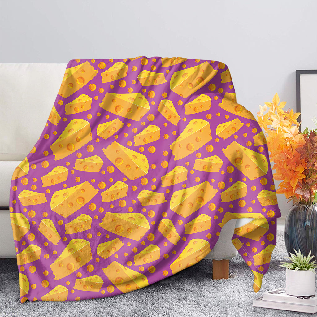 Purple Cheese And Holes Pattern Print Blanket