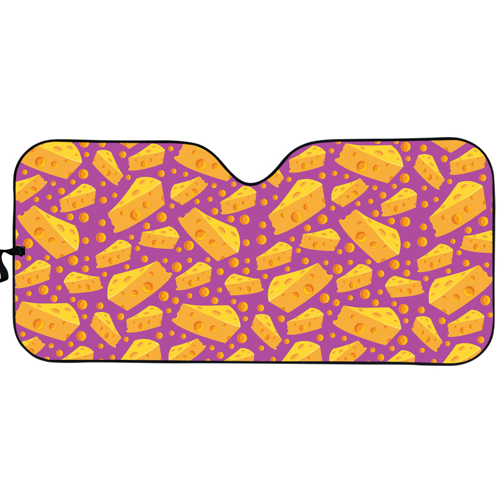 Purple Cheese And Holes Pattern Print Car Sun Shade