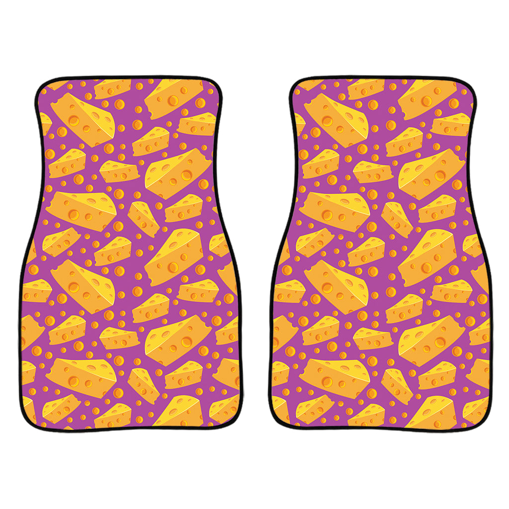 Purple Cheese And Holes Pattern Print Front Car Floor Mats