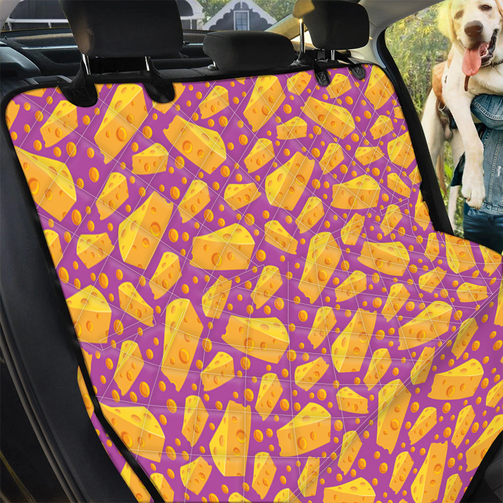 Purple Cheese And Holes Pattern Print Pet Car Back Seat Cover