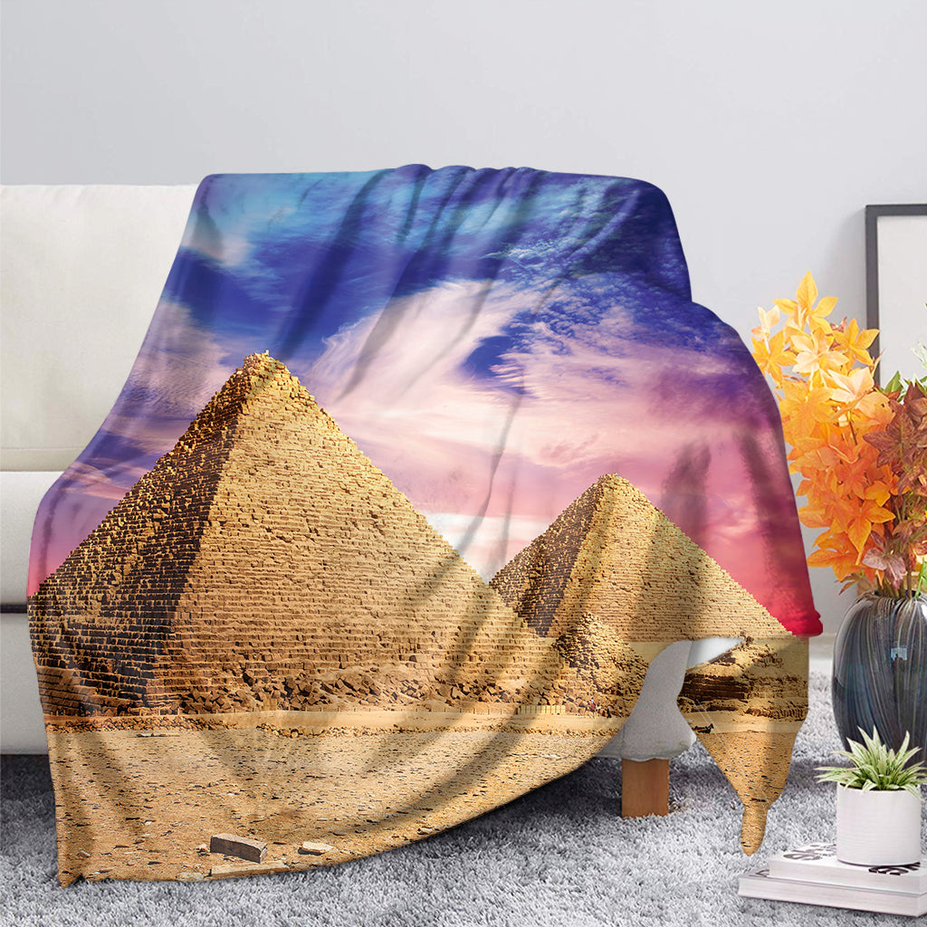 Purple Cloud Pyramid Print Blanket