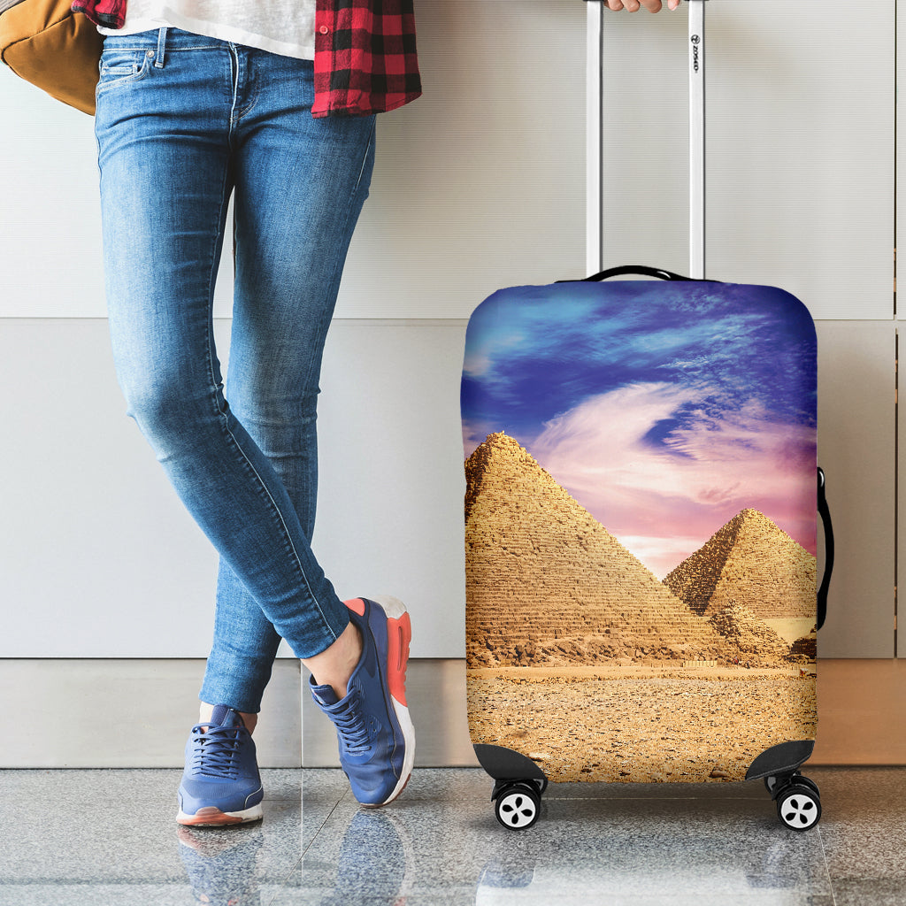 Purple Cloud Pyramid Print Luggage Cover