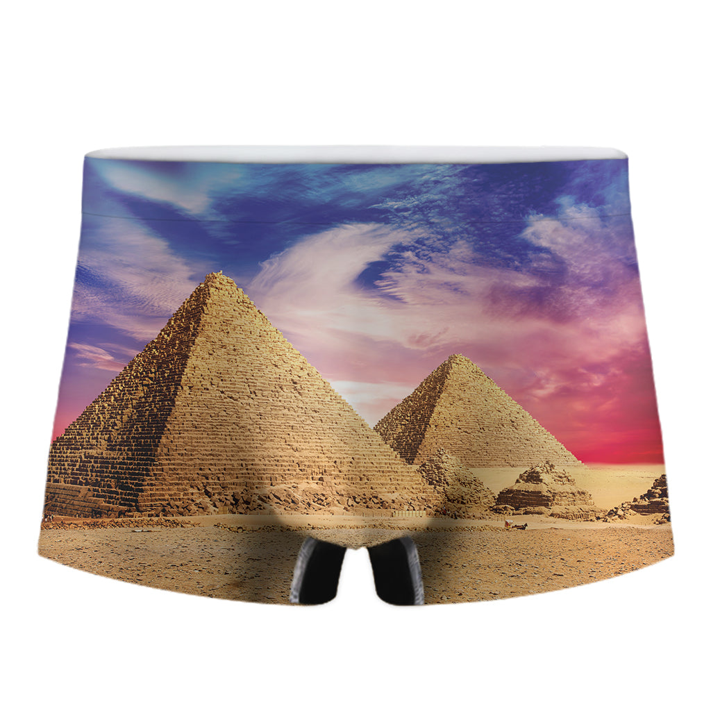 Purple Cloud Pyramid Print Men's Boxer Briefs