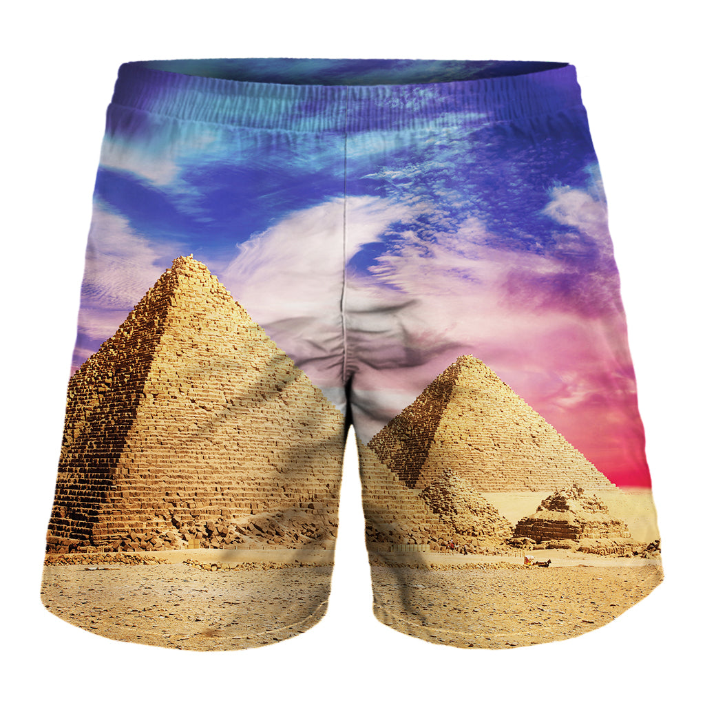 Purple Cloud Pyramid Print Men's Shorts