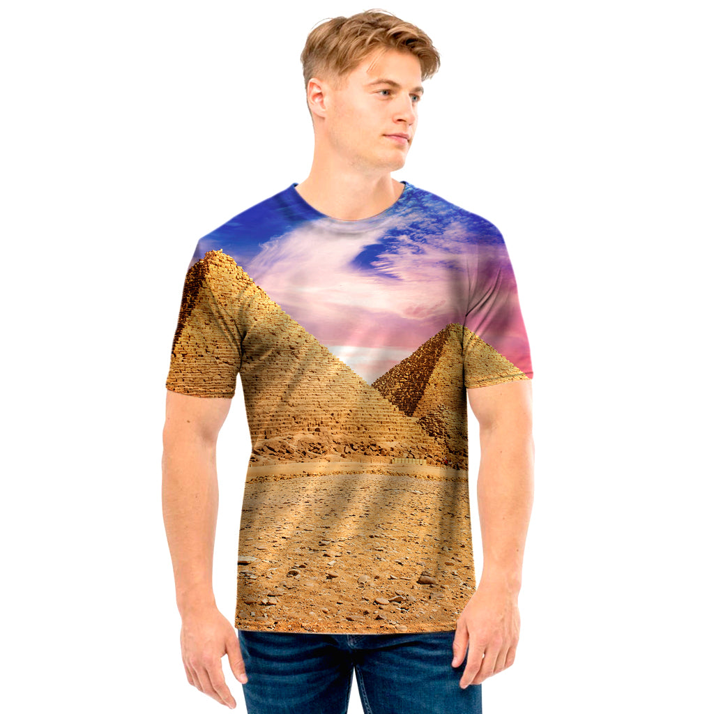 Purple Cloud Pyramid Print Men's T-Shirt