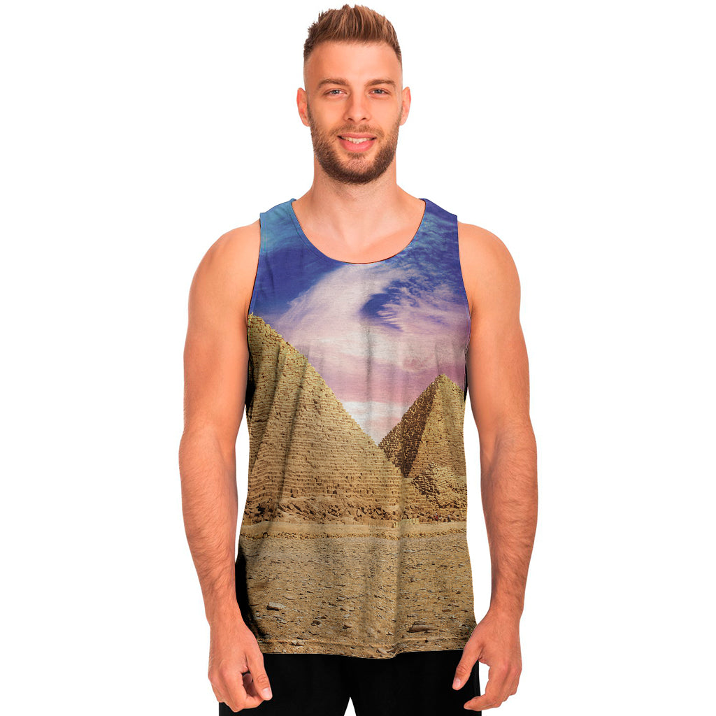 Purple Cloud Pyramid Print Men's Tank Top