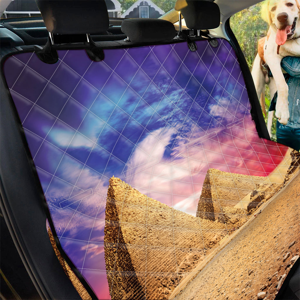 Purple Cloud Pyramid Print Pet Car Back Seat Cover