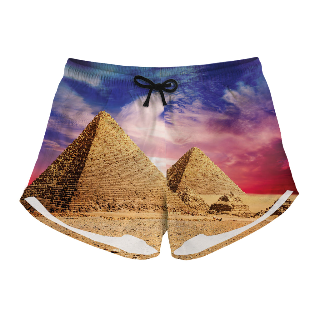 Purple Cloud Pyramid Print Women's Shorts