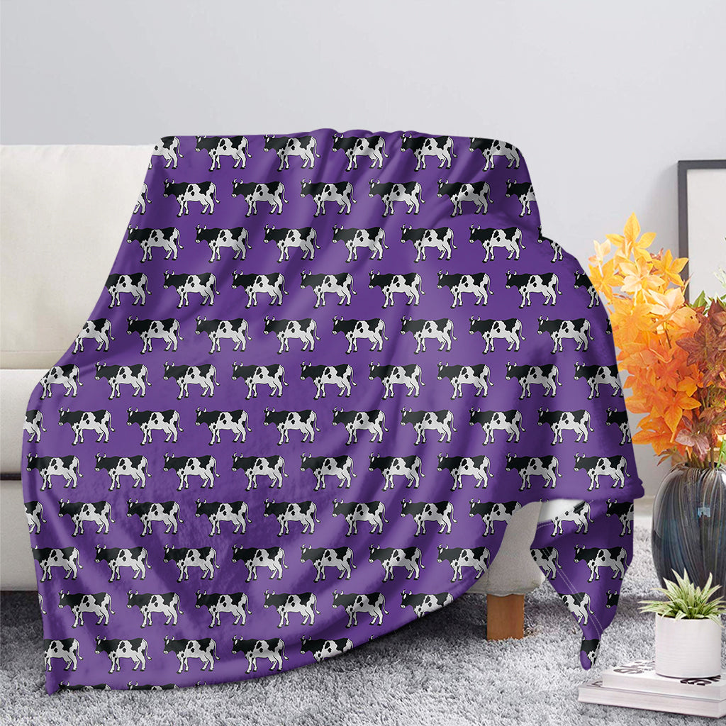 Purple Cow Pattern Print Blanket