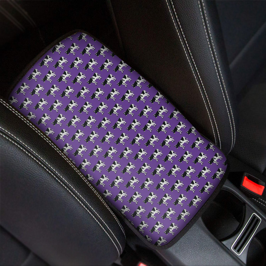 Purple Cow Pattern Print Car Center Console Cover