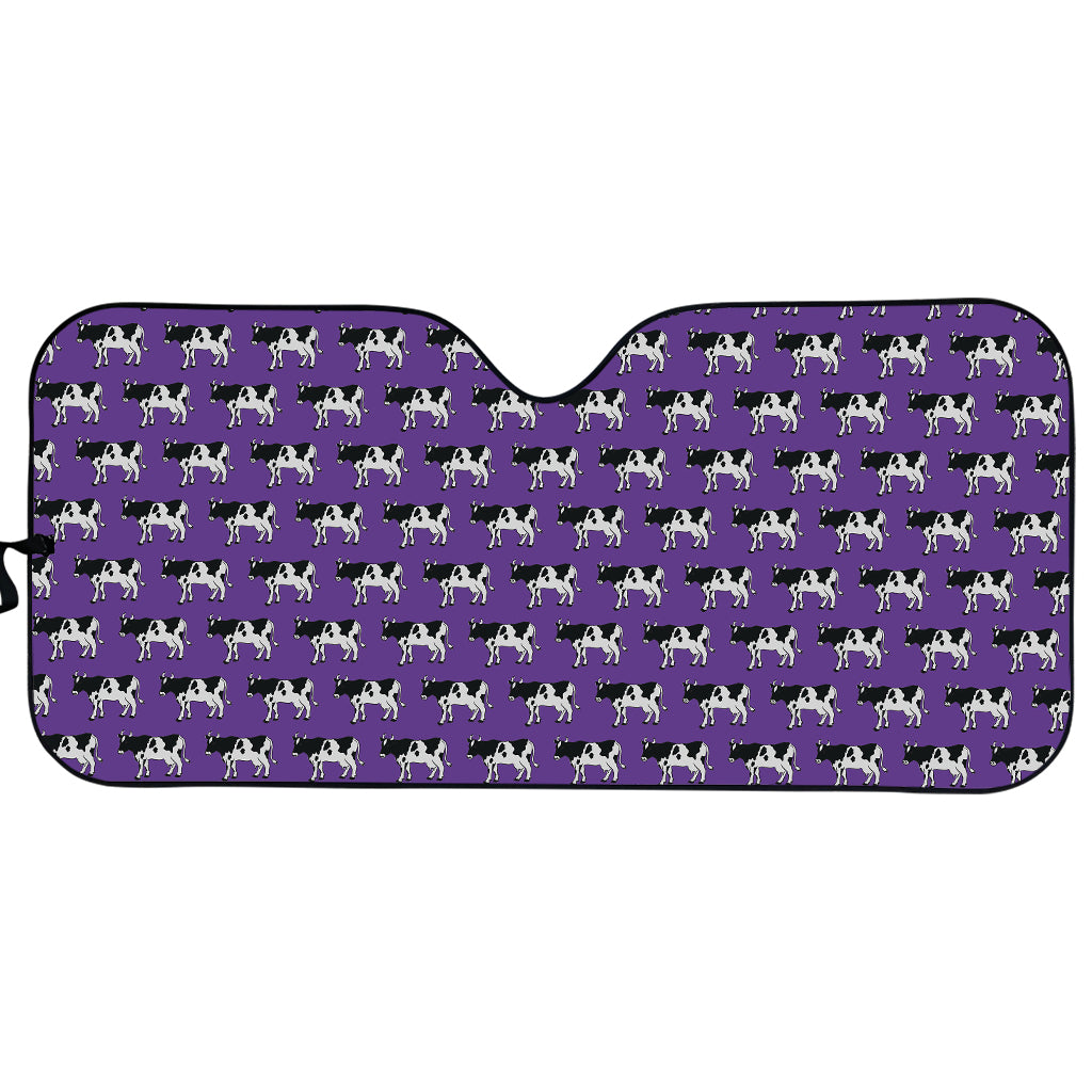 Purple Cow Pattern Print Car Sun Shade