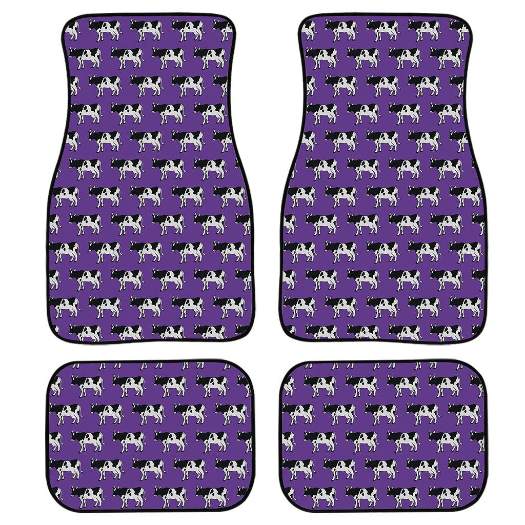 Purple Cow Pattern Print Front and Back Car Floor Mats