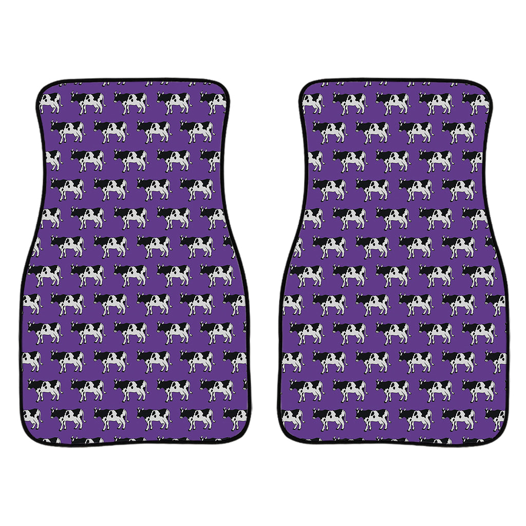 Purple Cow Pattern Print Front Car Floor Mats