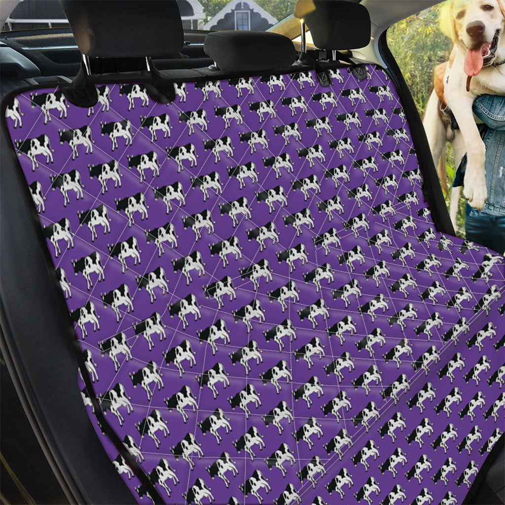 Purple Cow Pattern Print Pet Car Back Seat Cover