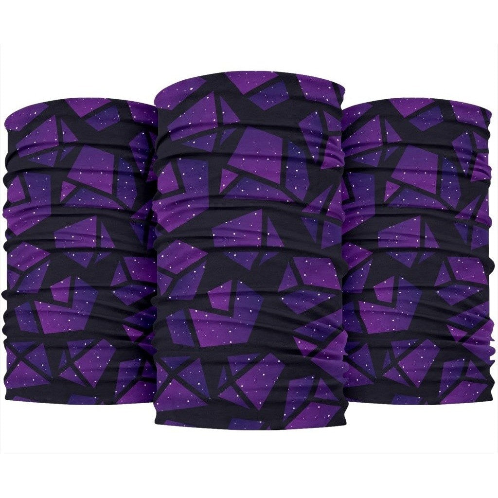 Purple Crystal Cosmic Galaxy Space Print 3-Pack Bandanas