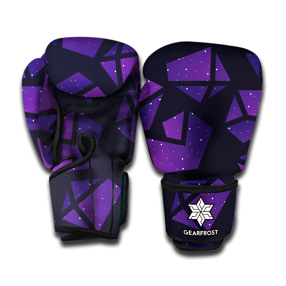 Purple Crystal Cosmic Galaxy Space Print Boxing Gloves