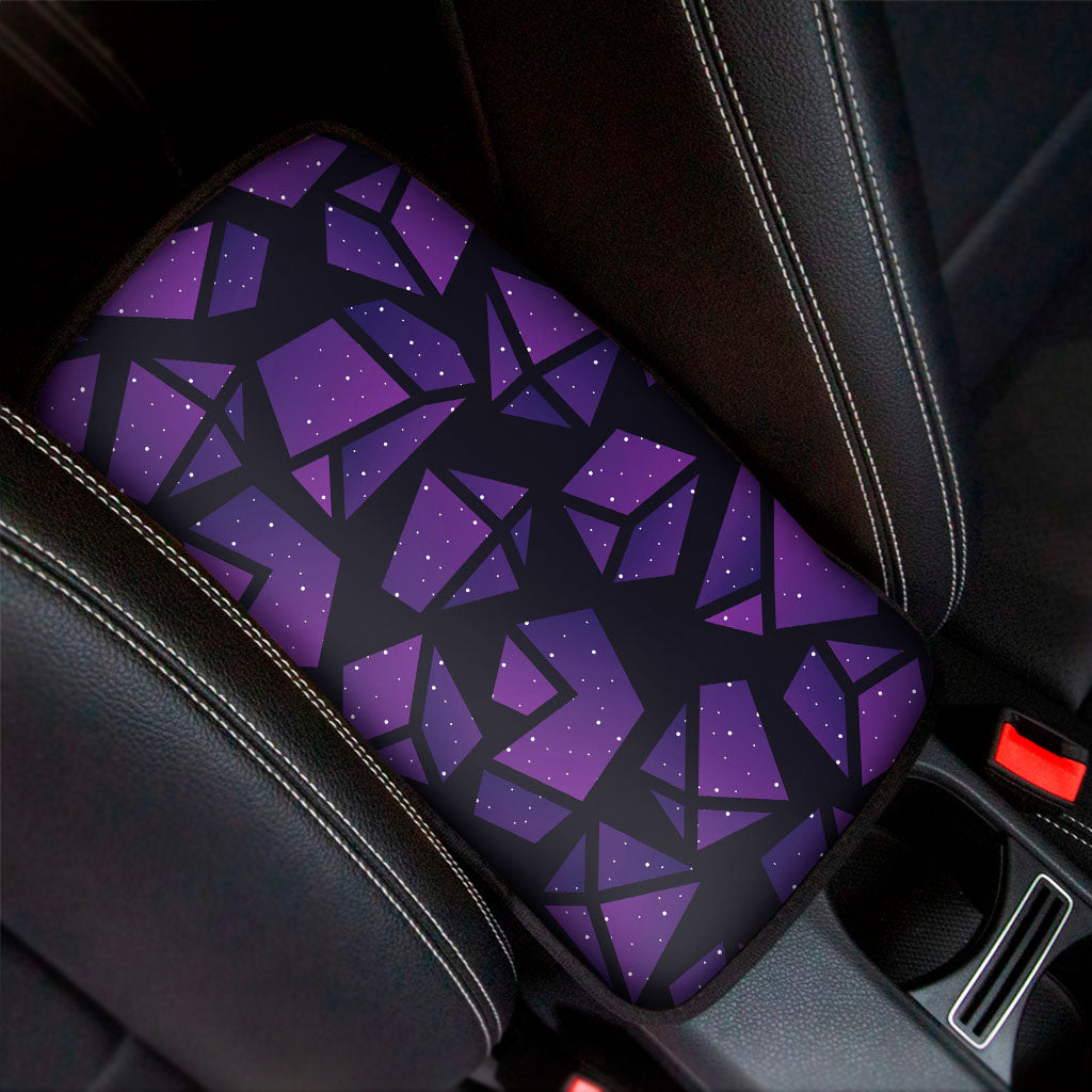 Purple Crystal Cosmic Galaxy Space Print Car Center Console Cover