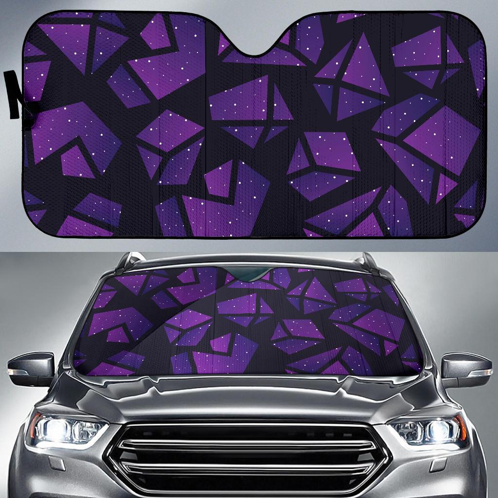 Purple Crystal Cosmic Galaxy Space Print Car Sun Shade