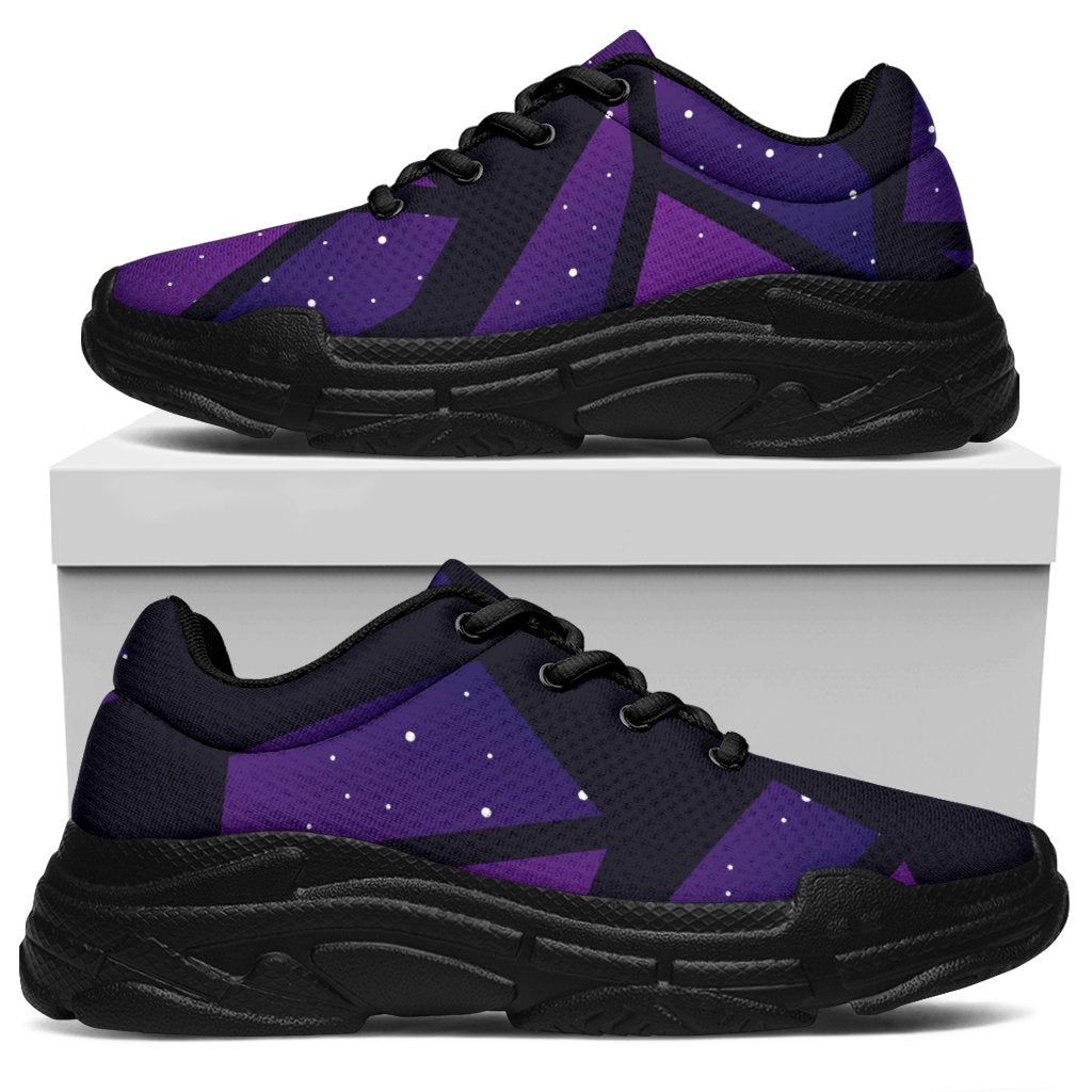 Purple Crystal Cosmic Galaxy Space Print Chunky Sneakers