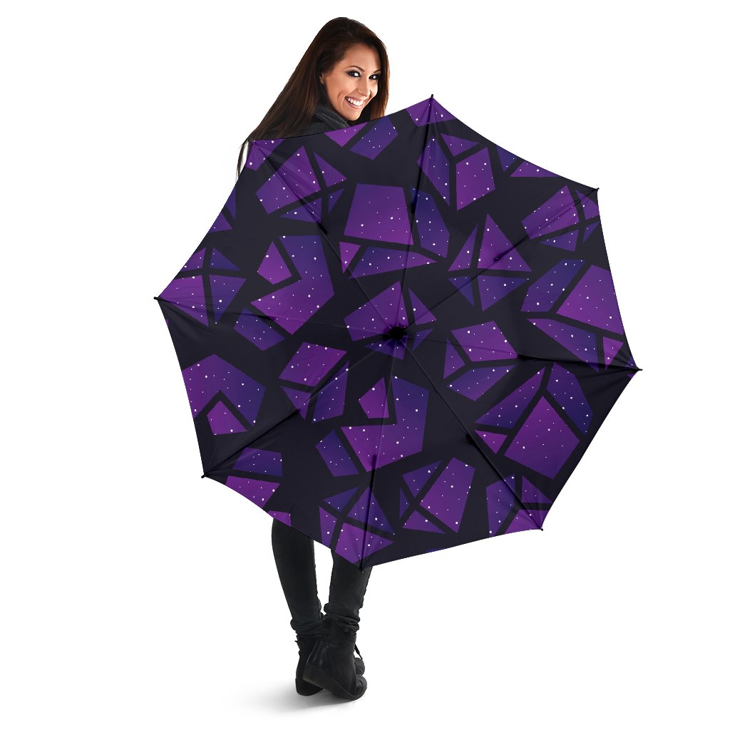 Purple Crystal Cosmic Galaxy Space Print Foldable Umbrella