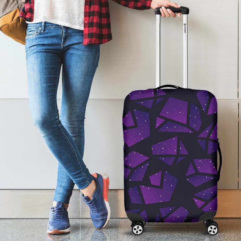 Purple Crystal Cosmic Galaxy Space Print Luggage Cover