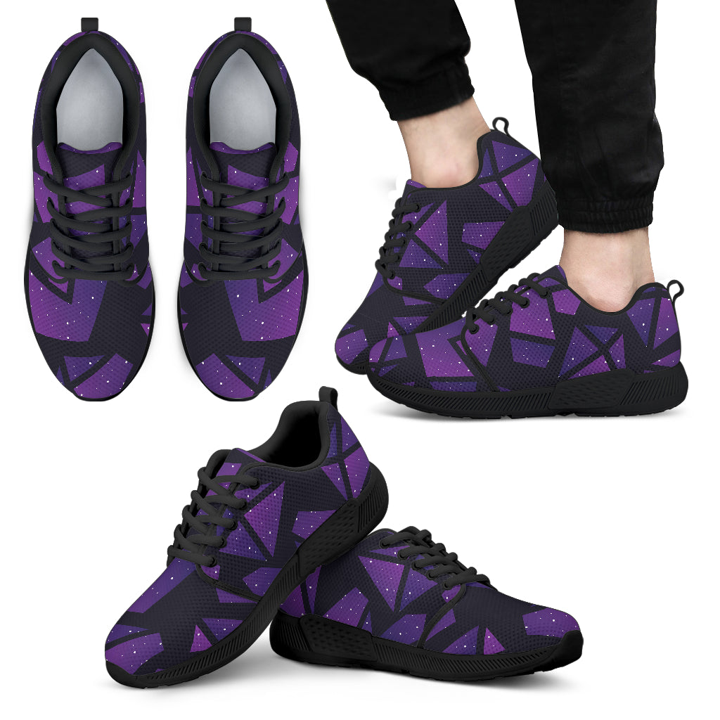 Purple Crystal Cosmic Galaxy Space Print Men's Athletic Shoes