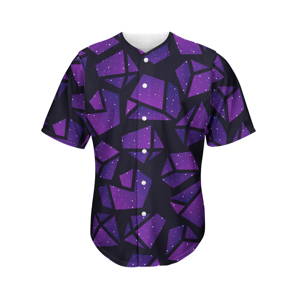 Purple Crystal Cosmic Galaxy Space Print Men's Baseball Jersey