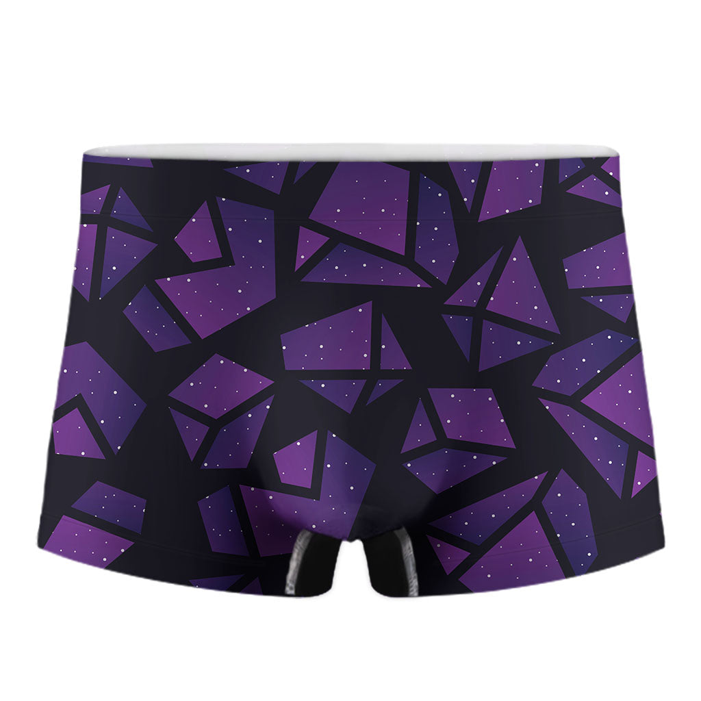 Purple Crystal Cosmic Galaxy Space Print Men's Boxer Briefs