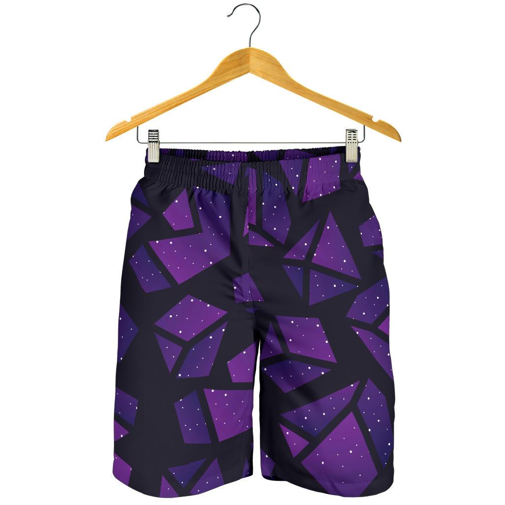 Purple Crystal Cosmic Galaxy Space Print Men's Shorts