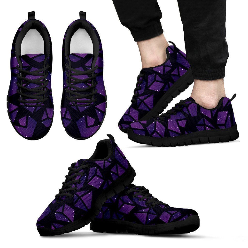 Purple Crystal Cosmic Galaxy Space Print Men's Sneakers