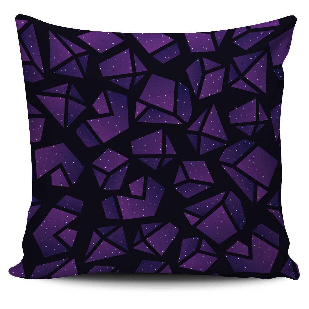 Purple Crystal Cosmic Galaxy Space Print Pillow Cover